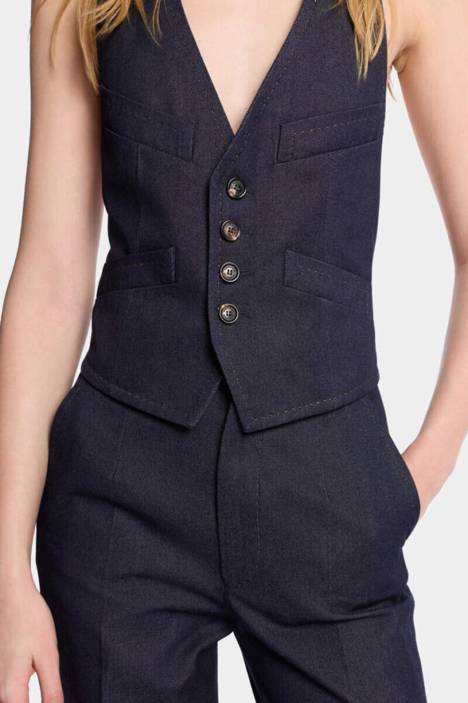 Abito in denim lavato indaco