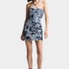 Abito in denim Rebel Hibiscus con lavaggio scuro