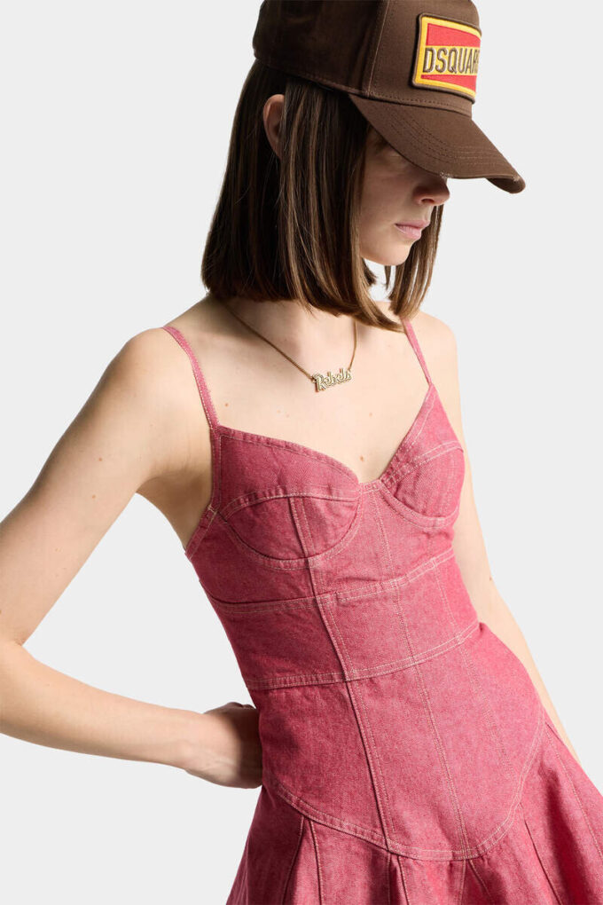 Abito svasato in denim Oxford Abito svasato in denim Oxford