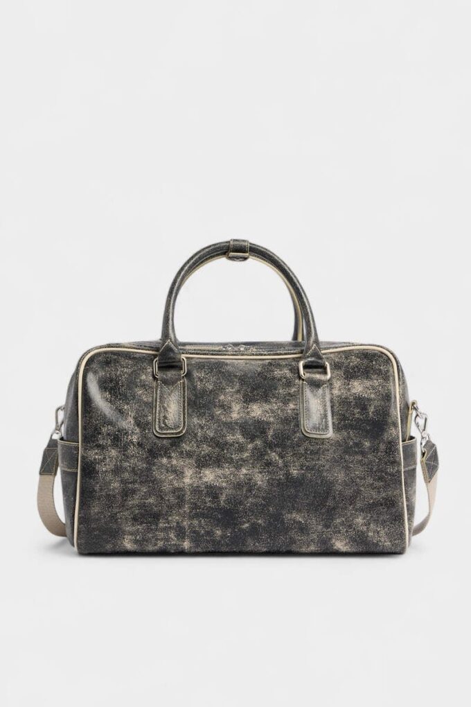 Borsa da viaggio in pelle screpolata D2 Borsa da viaggio in pelle screpolata D2