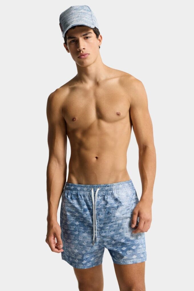 Boxer da bagno midi con monogramma D2 Boxer da bagno midi con monogramma D2