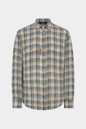 Camicia canadese vintage in lino