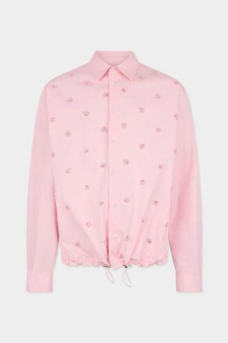 Camicia con coulisse ricamata