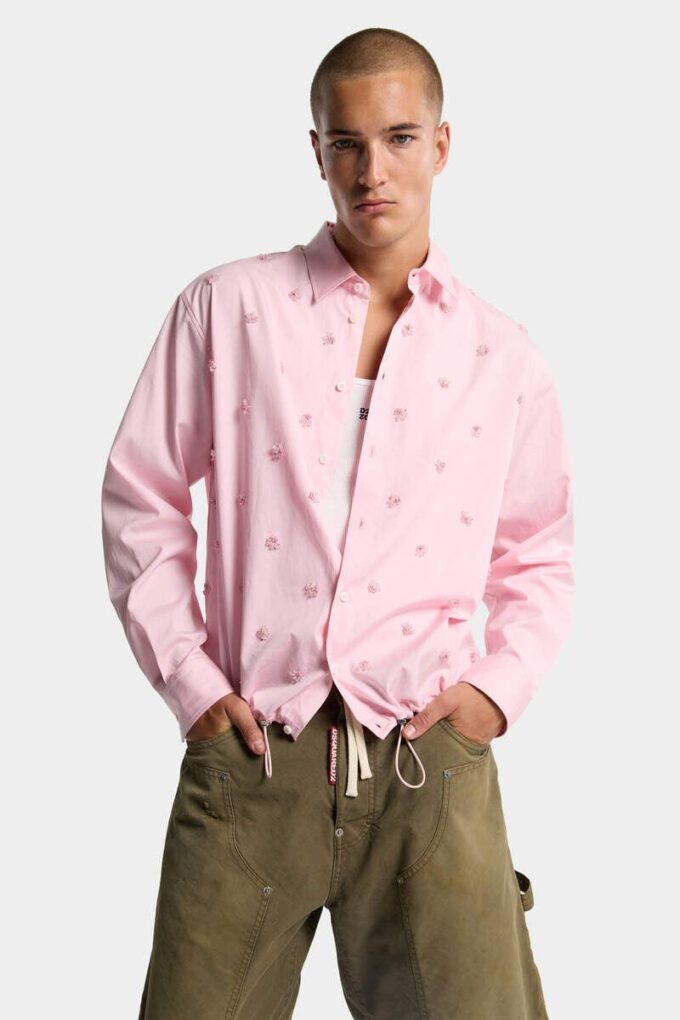 Camicia con coulisse ricamata Camicia con coulisse ricamata