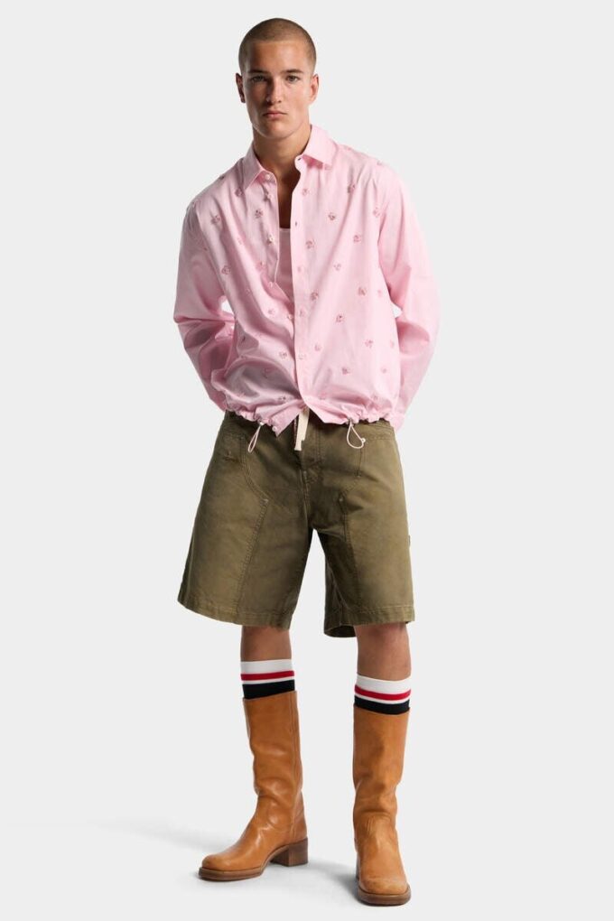 Camicia con coulisse ricamata Camicia con coulisse ricamata