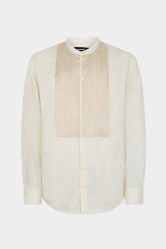 Camicia con papillon e linea morbida