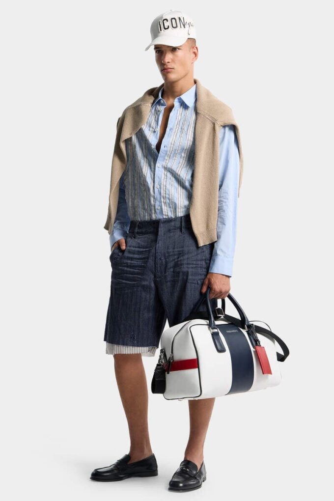 Camicia con spalle scese e taglio grezzo Camicia con spalle scese e taglio grezzo