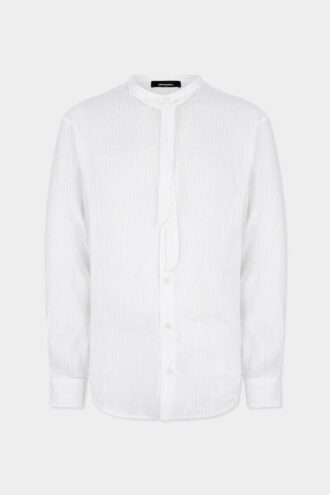 Camicia in lino con spalline scese e cravatta
