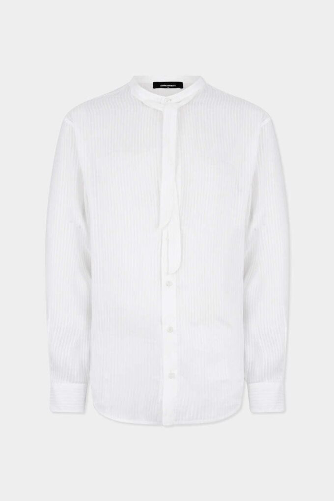 Camicia in lino con spalline scese e cravatta Camicia in lino con spalline scese e cravatta