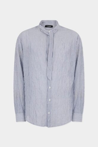 Camicia in lino con spalline scese e cravatta