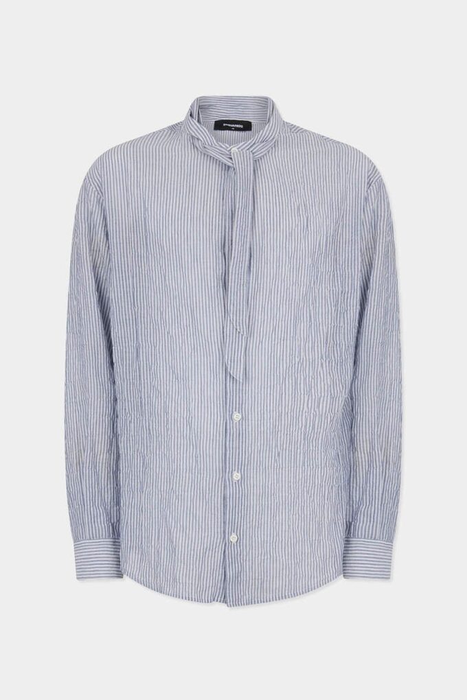 Camicia in lino con spalline scese e cravatta Camicia in lino con spalline scese e cravatta