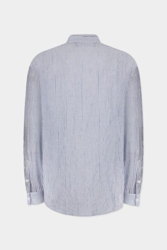 Camicia in lino con spalline scese e cravatta