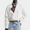 Camicia in lino con spalline scese e cravatta Camicia in lino con spalline scese e cravatta