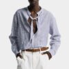 Camicia in lino con spalline scese e cravatta Camicia in lino con spalline scese e cravatta