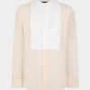 Camicia in seta con spalline scese e papillon Camicia in seta con spalline scese e papillon