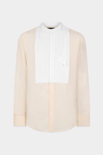 Camicia in seta con spalline scese e papillon