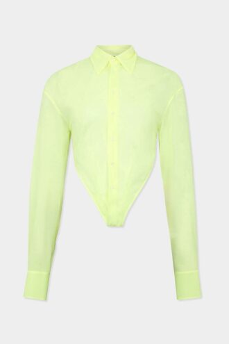 Camicia trasparente con scollo profondo