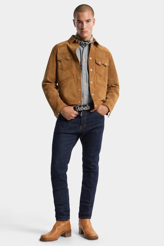 Camicia vintage canadese in denim a righe Camicia vintage canadese in denim a righe