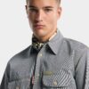 Camicia vintage canadese in denim a righe Camicia vintage canadese in denim a righe