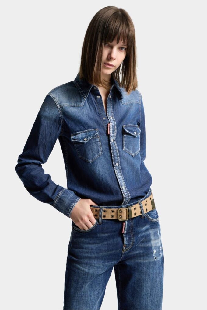 Camicia western basic con lavaggio Perfecto Camicia western basic con lavaggio Perfecto
