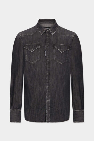 Camicia western lavata nera Camicia western lavata nera