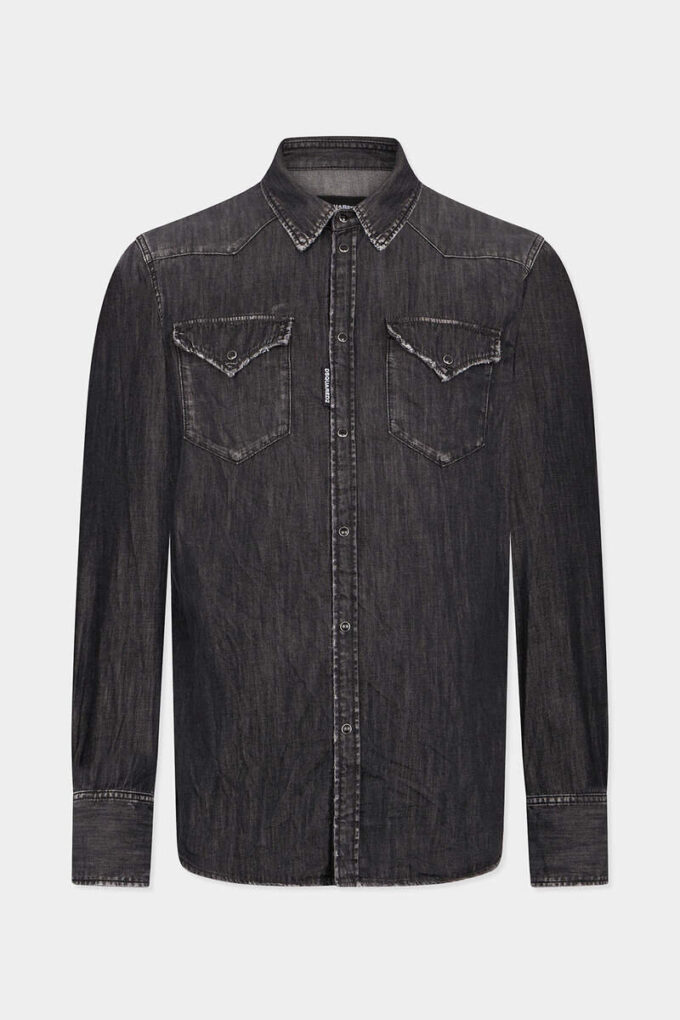 Camicia western lavata nera Camicia western lavata nera