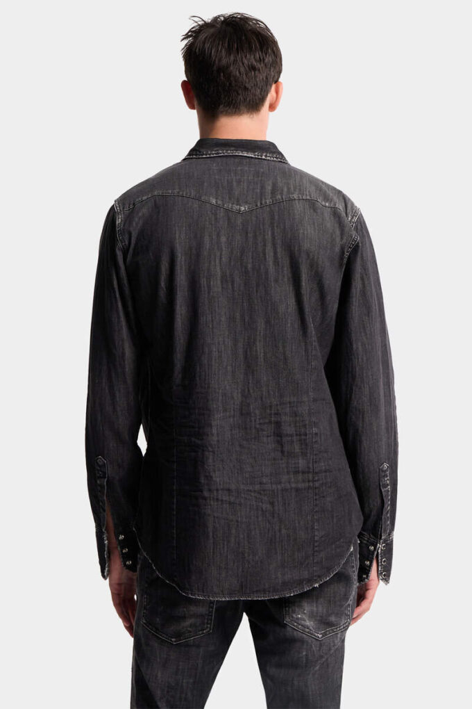 Camicia western lavata nera Camicia western lavata nera