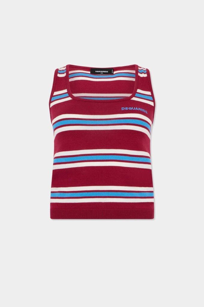 Canotta in maglia a righe Canotta in maglia a righe