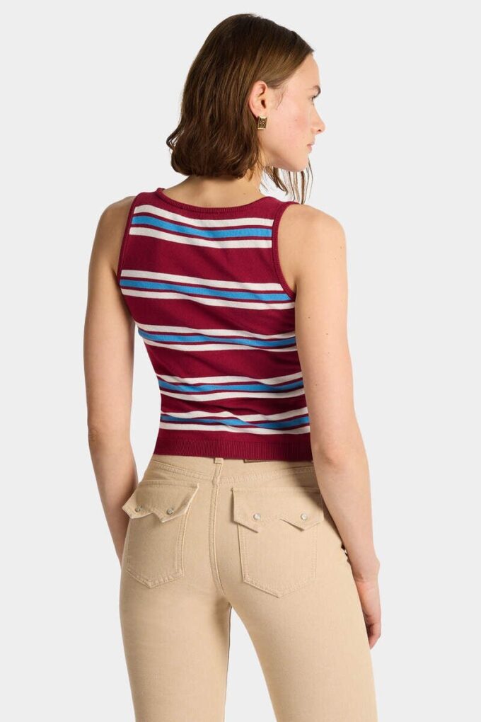 Canotta in maglia a righe Canotta in maglia a righe
