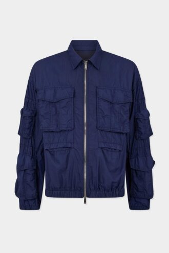 Cappotto cargo in nylon tinto