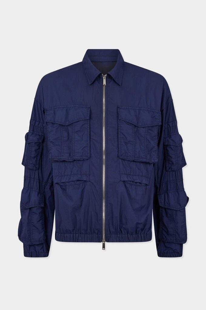 Cappotto cargo in nylon tinto Cappotto cargo in nylon tinto