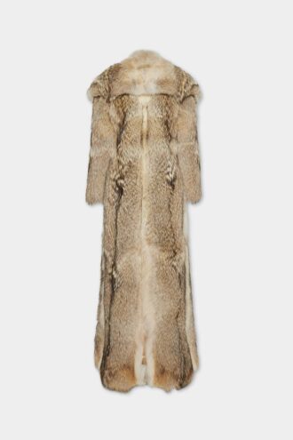 Cappotto in pelliccia sintetica color coyote