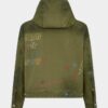 Cappotto Kaban con cappuccio e motivi scarabocchiati fatti a mano