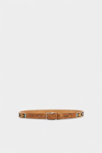 Cintura con fibbia intrecciata e perline