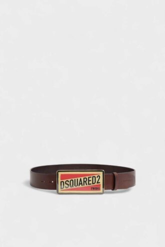 Cintura con placca con logo Dsquared2