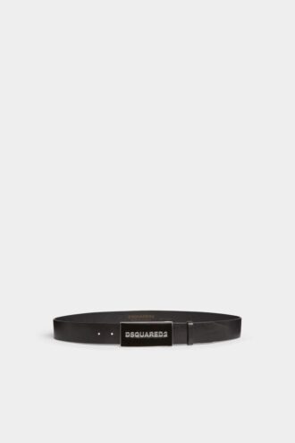Cintura Dsquared2 con placca con logo tono su tono