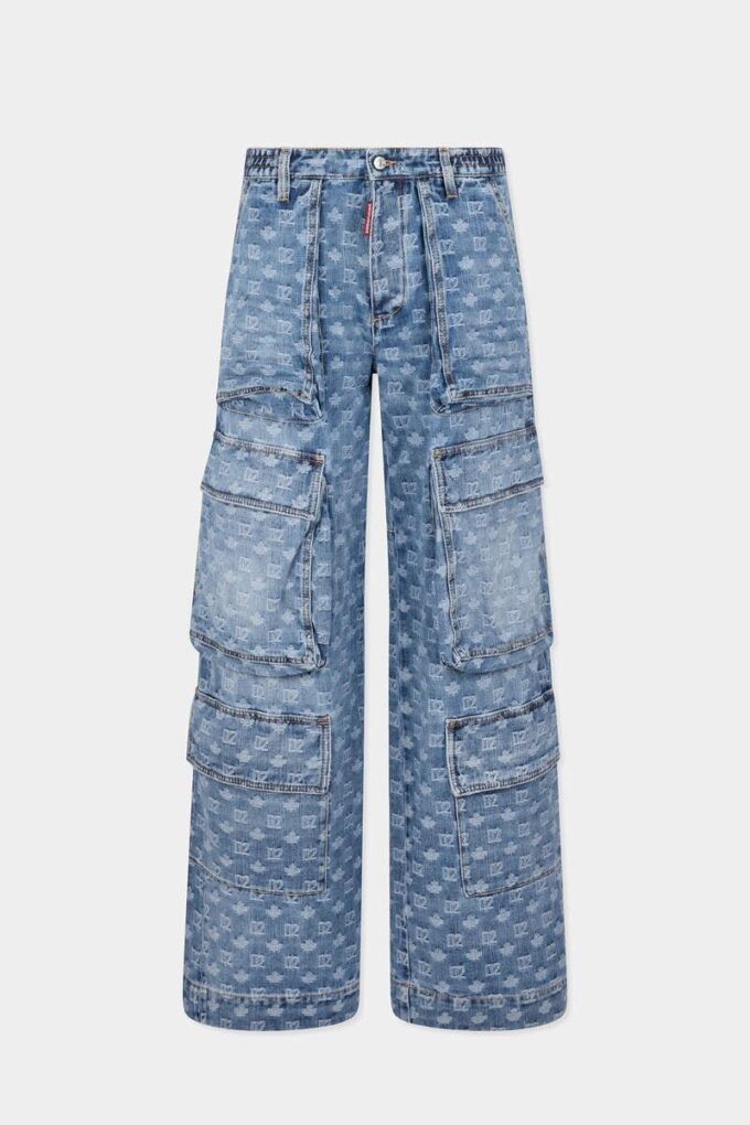 D2 Jeans cargo Monogram lavaggio chiaro D2 Jeans cargo Monogram lavaggio chiaro