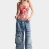 D2 Jeans cargo Monogram lavaggio chiaro D2 Jeans cargo Monogram lavaggio chiaro