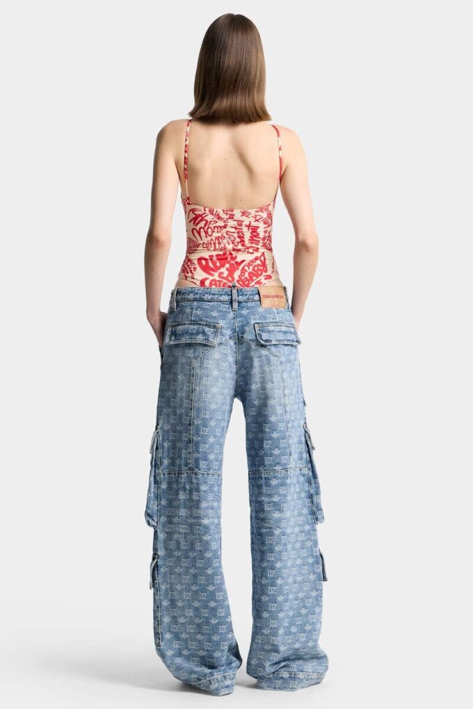 D2 Jeans cargo Monogram lavaggio chiaro D2 Jeans cargo Monogram lavaggio chiaro