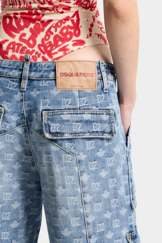 D2 Jeans cargo Monogram lavaggio chiaro D2 Jeans cargo Monogram lavaggio chiaro