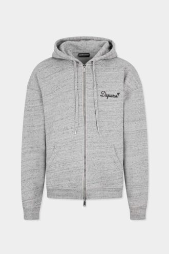 Felpa con cappuccio e zip dalla vestibilità comoda, firma Dsquared2