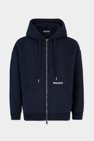 Felpa con cappuccio e zip Dsquared2 Logo, vestibilità boyfriend