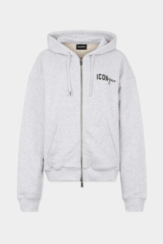Felpa con cappuccio e zip Iconique Boyfriend Fit