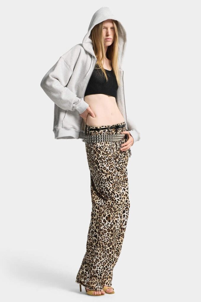 Felpa con cappuccio e zip Iconique Boyfriend Fit