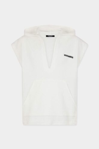 Felpa con cappuccio in spugna con logo Dsquared2 Felpa con cappuccio in spugna con logo Dsquared2