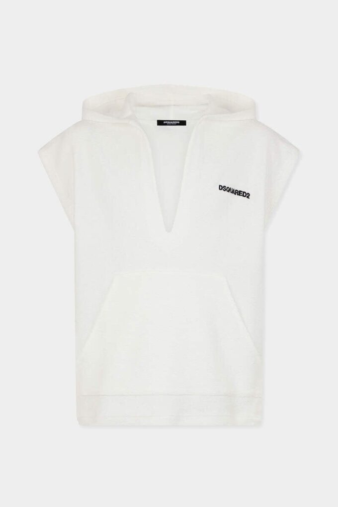 Felpa con cappuccio in spugna con logo Dsquared2 Felpa con cappuccio in spugna con logo Dsquared2