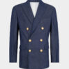 Giacca blazer in denim a doppio petto Giacca blazer in denim a doppio petto