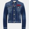 Giacca da fumatore scura sopra una giacca di Jeans Giacca da fumatore scura sopra una giacca di Jeans