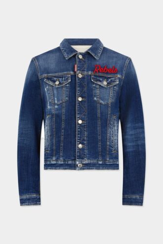 Giacca da fumatore scura sopra una giacca di Jeans Giacca da fumatore scura sopra una giacca di Jeans