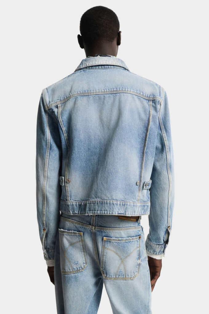 Giacca di jeans in lavaggio Light Diagonale anni ’70 Giacca di jeans in lavaggio Light Diagonale anni ’70